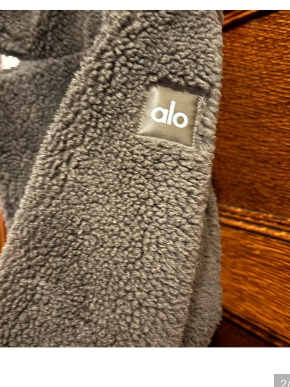 ALO Yoga Long Teddy Coat in Dark Brown - Picture 3 of 4